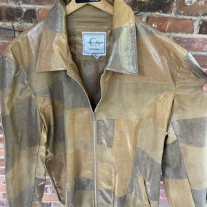 Patchwork Pleather Short Trench